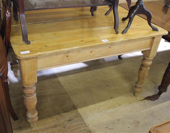 Pine farmhouse table with drawer